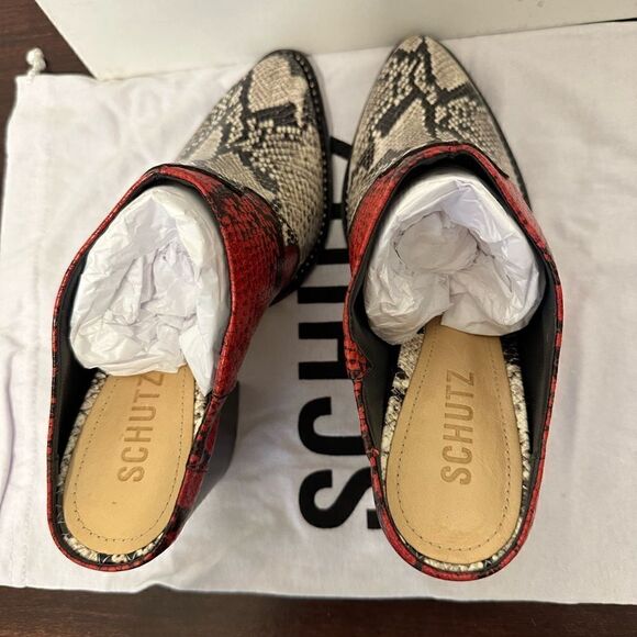 Schutz Destiny leather snakeskin print mule size 7,5 - Picture 16 of 17